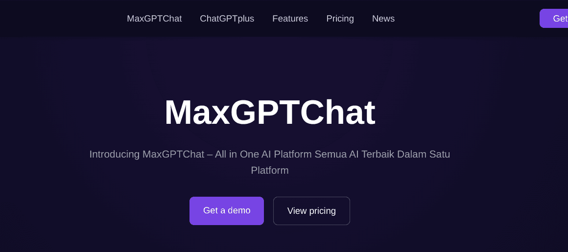 MaxGPT Landing Page
